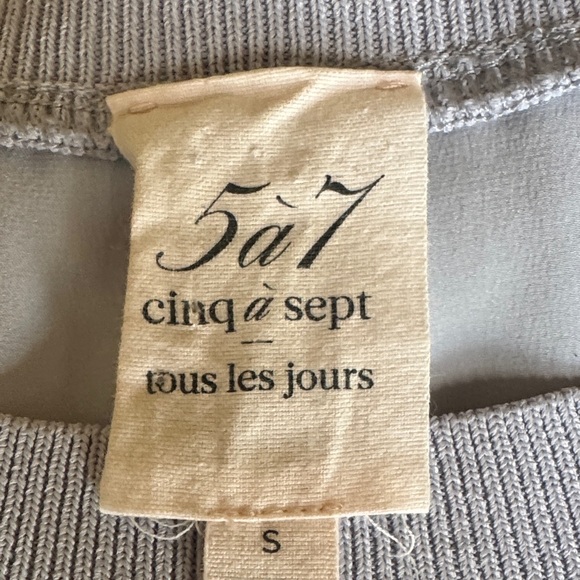 Cinq a Sept Ice Blue Silk  Ruffle Trim Shell - Picture 6 of 7